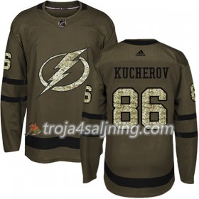 Tampa Bay Lightning tröja Nikita Kucherov 86 Adidas 2017-2018 Camo Grön Authentic - NHL Tröjor Herr